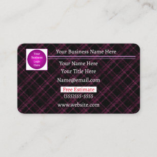 Cartão De Visita Appointment Setting   Purple Plaid   Business Card