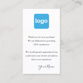 Cartão De Visita Apreciação do cliente Obrigado por adicionar logot