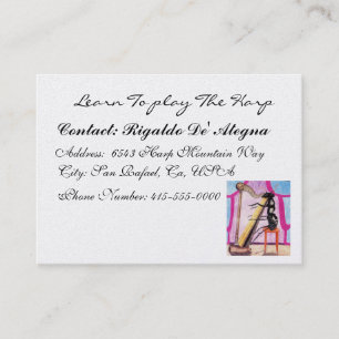 Cartão De Visita Aprenda A Tocar O Harp