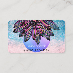 Cartão De Visita Aprendiz de Meditação de Yoga com Flor de Teto A