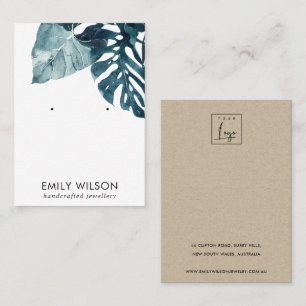 CARTÃO DE VISITA APRESENTAÇÃO DE OUVIDO DO ESTUDO DE MOSTERA AZUL