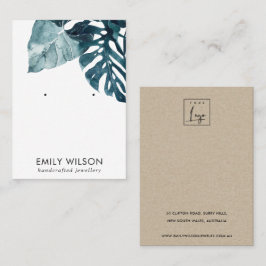 CARTÃO DE VISITA APRESENTAÇÃO DE OUVIDO DO ESTUDO DE MOSTERA AZUL T