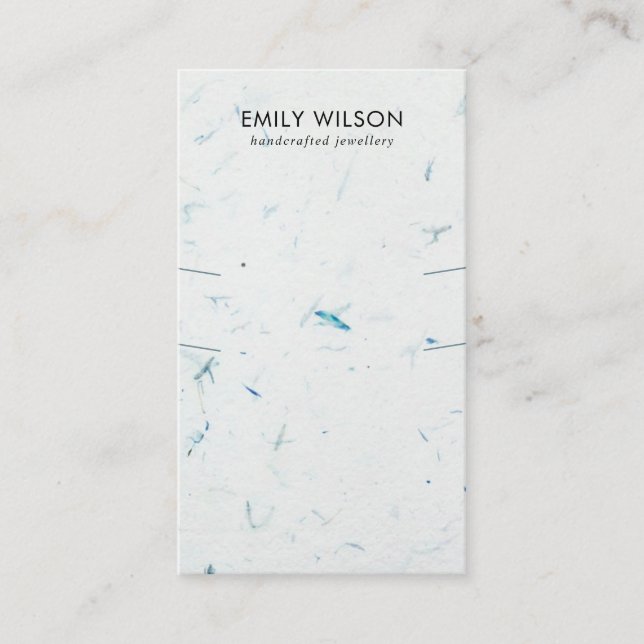 CARTÃO DE VISITA APRESENTAÇÃO LONGA DO NECKLACE DO PAPEL PETAL AQUA (Frente)