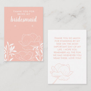 Cartão De Visita Apricot Floral Bridesmaid Obrigado A Ouvir