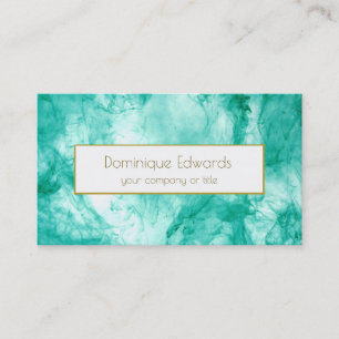 Cartão De Visita Aqua Azul Azul Aqua Dourado Profissional Elegante