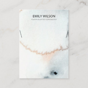 CARTÃO DE VISITA AQUA BLUE DOURADA WATERCOLOR BRUSH NECKLACE (TELA 