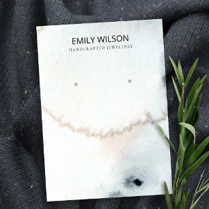 CARTÃO DE VISITA AQUA BLUE DOURADA WATERCOLOR BRUXH GANHANDO EXIBI