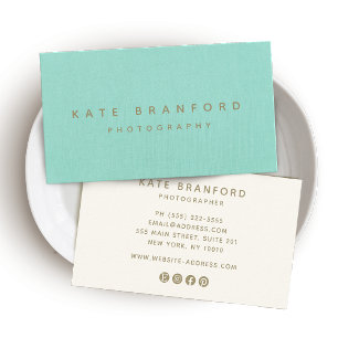 Cartão De Visita Aqua Blue Modern Minimalística Profissional