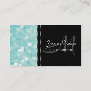 Cartão De Visita Aqua Bokeh Glitter Sparkles