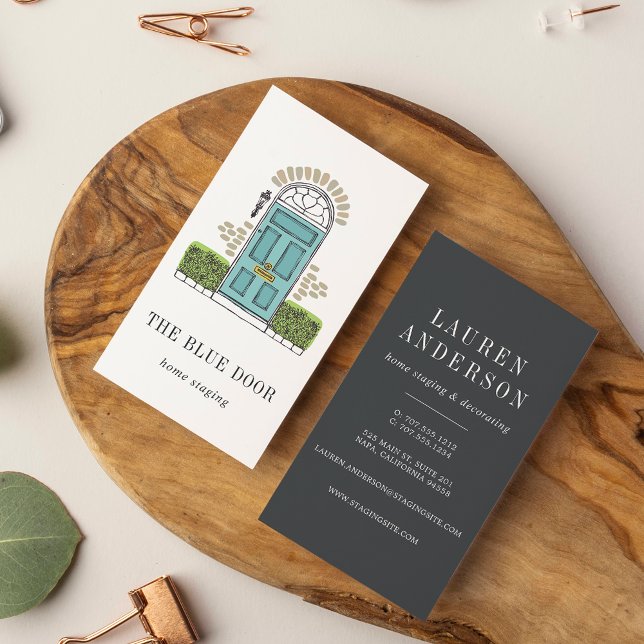 Cartão De Visita Aqua Door | Preparo doméstico ou design interior (Criador carregado)