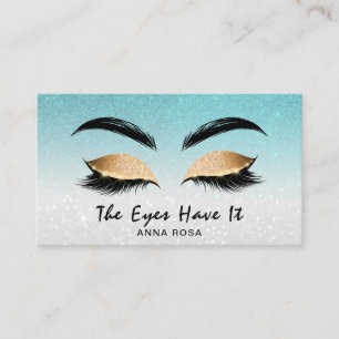 Cartão De Visita *~* AQUA TEAL Lashes Extensões Brows Girly