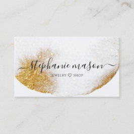 Cartão De Visita Aquarela Abstrata Brilho Dourado Moderno Elegante