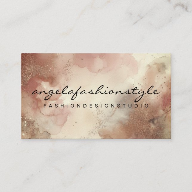 Cartão De Visita Aquarela Abstrato de pintura por aquarela (Frente)