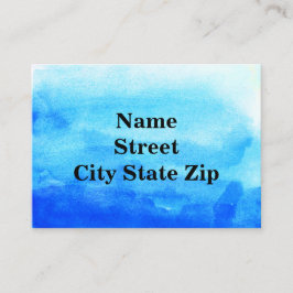 Cartão De Visita Aquarela Azul Ombre