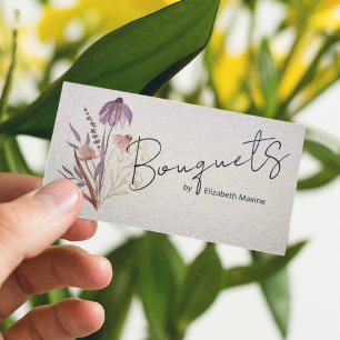 Cartão De Visita Aquarela Boho Flor Silvestre