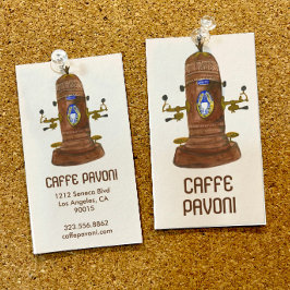 Cartão De Visita Aquarela Café de Máquina Espresso Antica