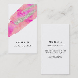 Cartão De Visita Aquarela com Traços de Pincel de Lata Cinzenta Cin