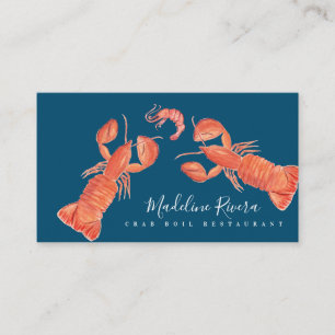 Cartão De Visita Aquarela Crustácea Restaurante De Caranguejo Crust