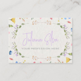 Cartão De Visita Aquarela da flor de marfim com QR