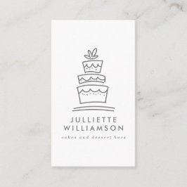 Cartão De Visita Aquarela De Bolo Desenhado À Mão