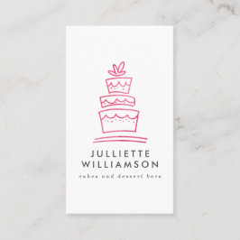 Cartão De Visita Aquarela De Bolo Desenhado À Mão