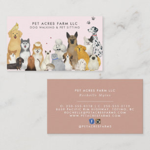 Cartão de Visita Aquarela de Caminheiro de Cães e