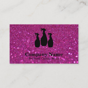 Cartão De Visita Aquarela do Serviço de Limpeza Elegante