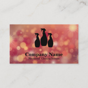 Cartão De Visita Aquarela do Serviço de Limpeza Elegante