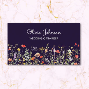 Cartão De Visita Aquarela Floral de Verão de Flores Silvestres Colo