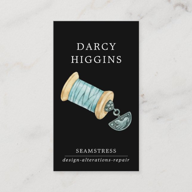 Cartão De Visita Aquarela Ilustrada Alcatrão Alcatrão de Escamas (Frente)