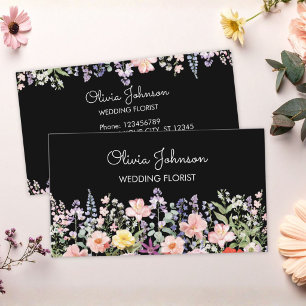 Cartão De Visita Aquarela Jardim Floral Colorido Personalizado