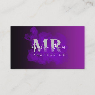 Cartão De Visita Aquarela Logotipo Roxo Rosa Dourado Roxo Fumaça
