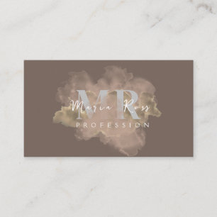 Cartão De Visita Aquarela Logotipo Roxo Rosa Dourado Roxo Fumaça