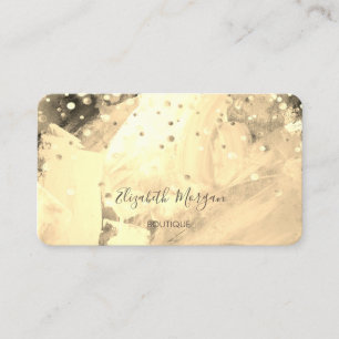 Cartão De Visita Aquarela Moderna e Elegante, Confete Dourado