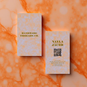 Cartão De Visita Aquarela Púrpura e Laranja Roupa Feita à Mão