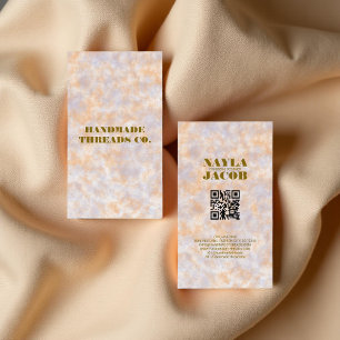 Cartão De Visita Aquarela Púrpura e Laranja Roupa Feita à Mão