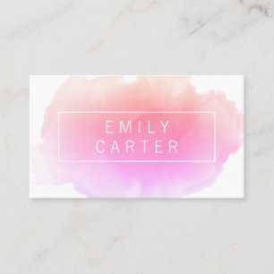 Cartão De Visita Aquarela Rosa