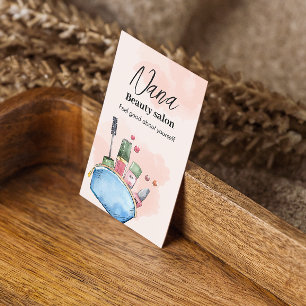 Cartão De Visita Aquarela Salão de beleza cosmética