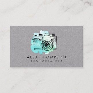 Cartão De Visita Aquarela Wash Vintage Film Fotógrafo