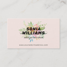 Cartão De Visita Aquarelas delicadas buquês de flores