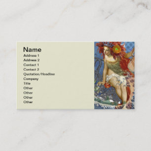Cartão De Visita Aquarius Mermaid Gótica Arte Azul