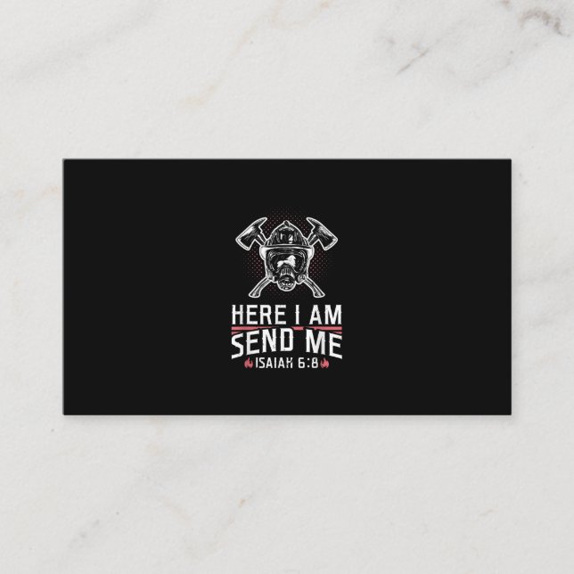 Cartão De Visita Aqui Estou Enviando-Me Isaiah 68 Bombeiro (Frente)