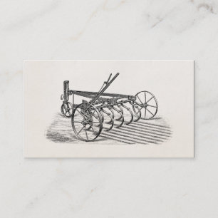 Cartão De Visita Arado velho da agricultura do equipamento agrícol