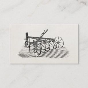 Cartão De Visita Arado velho da agricultura do equipamento agrícola