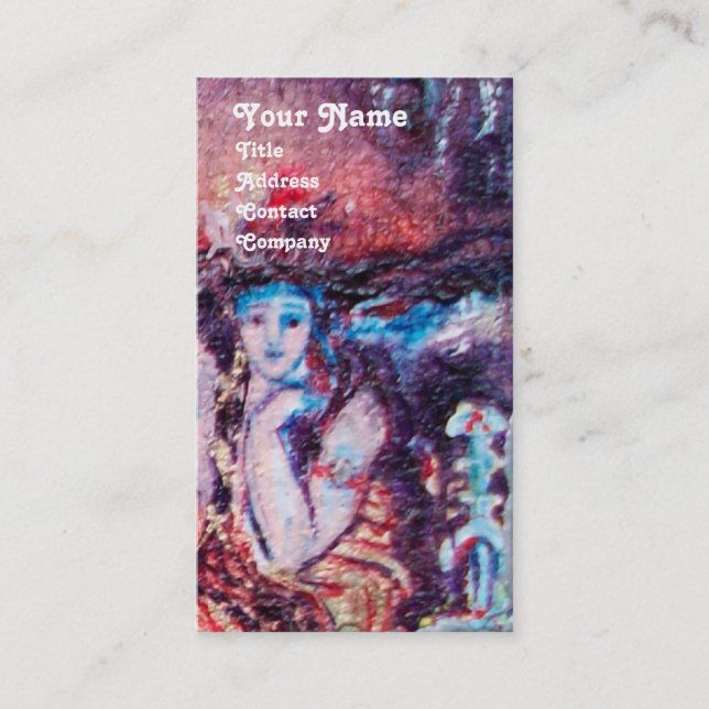 Cartão De Visita ARCADIA, Abstrato de Prata Azul Amarelo Vermelho (Frente)