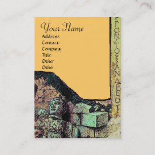 Cartão De Visita ARCHEO,Antiquário,Monograma de Arqueologia,Verde 