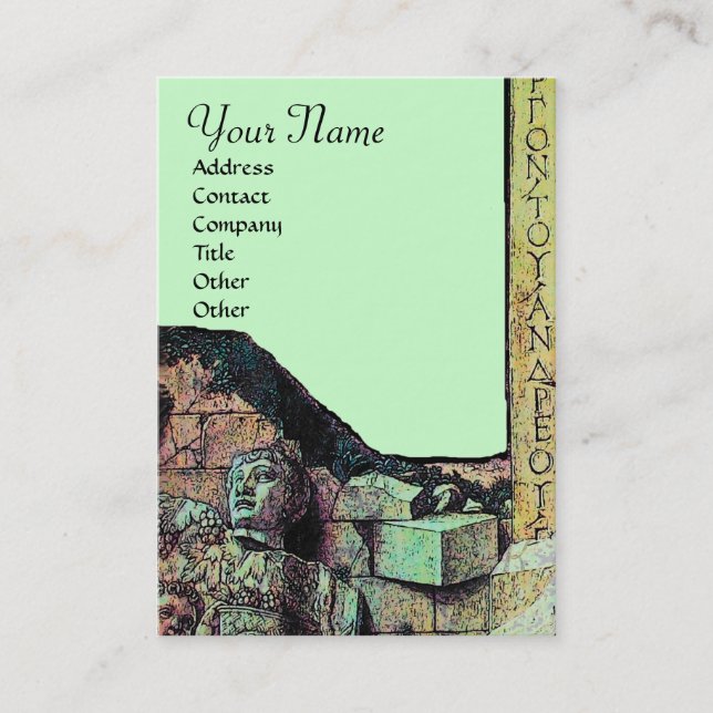 Cartão De Visita ARCHEO/Antiquário,Monograma de Arqueologia,Verde M (Frente)