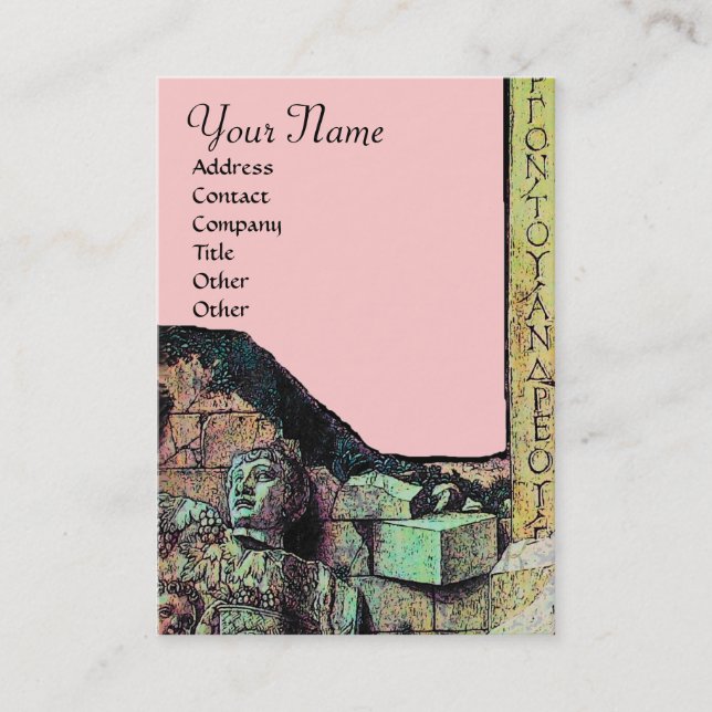 Cartão De Visita ARCHEO/Antiquário,Monograma de Arqueologia,Verde R (Frente)