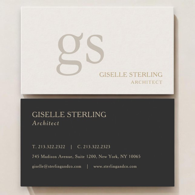 Cartão De Visita Architect Monogram Professional (Criador carregado)