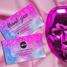 Cartão De Visita Arco-íris brilhante obrigado holográfico